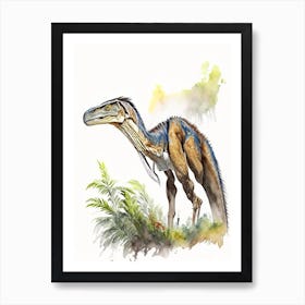 Velociraptor Mongoliensis 1 Watercolour Dinosaur Art Print