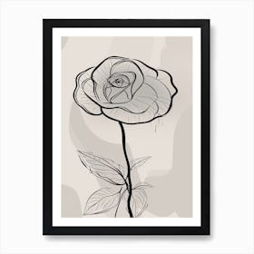 Rose Line Art Abstract 7 Art Print