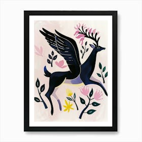 Deer In Flight Art Print