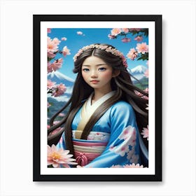 Japan lady Art Print