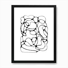 Abstract Handmade Black Lines Art Print