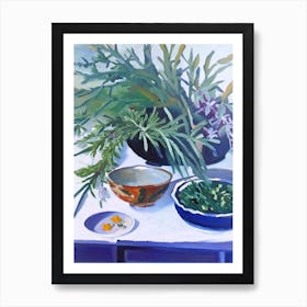Rosemary Spices And Herbs Oil Painting Art Print