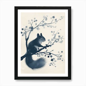 Monochrome Squirrel Art Print