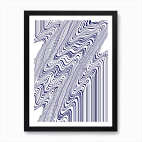 Abstract Wavy Lines On A White Background Art Print