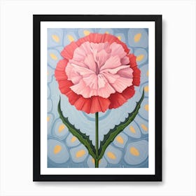 Carnation Dianthus 4 Hilma Af Klint Inspired Pastel Flower Painting Art Print