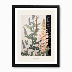 Flower Illustration Aconitum 4 Poster Art Print