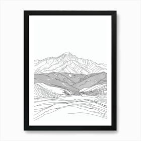 Pikes Peak Usa Line Drawing 5 Art Print