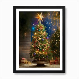 Christmas Tree With Gifts Art Print