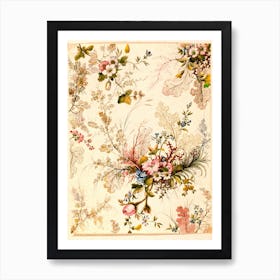 Vintage Floral Pattern Art Print