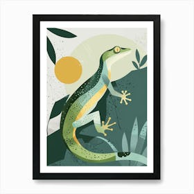 Lizard Modern Gecko Illustration 4 Art Print