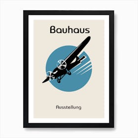 Bauhaus Airplane Blue Art Print