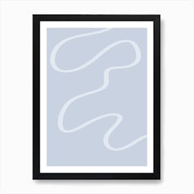 Minimalist Line Blue 1 Art Print