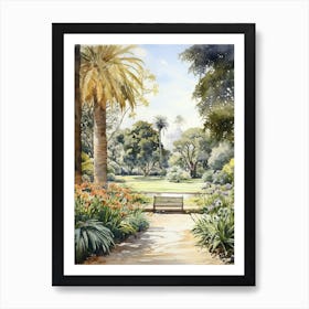 Royal Botanic Garden Sydney Australia Watercolour 2  Art Print
