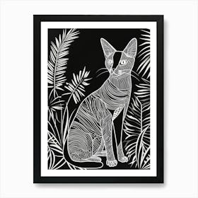 Egyptian Mau Cat Minimalist Illustration 2 Art Print