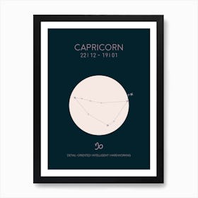 Capricorn Star Sign In Dark Art Print