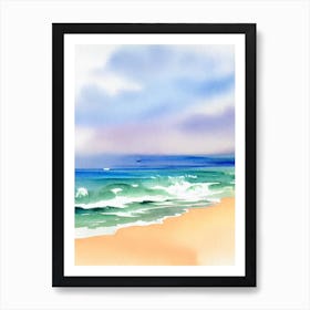 Cala Estreta Beach 3, Costa Brava, Spain Watercolour Art Print