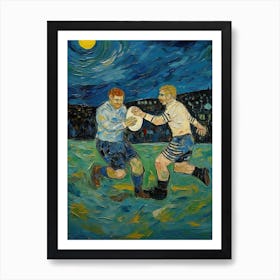 Rugby In The Style Of Van Gogh 1 Art Print