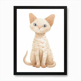 Devon Rex Cat Clipart Illustration 1 Art Print