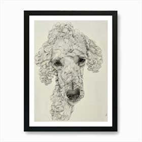 Poodle Dog Wavy Lines 3 Art Print