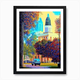 Tallahassee, City Us  Pointillism Art Print