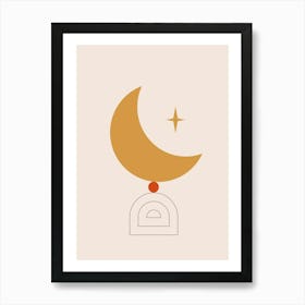 Moon And Star Art Print