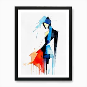 Watercolor Painting Of A Woman 2 Art Print