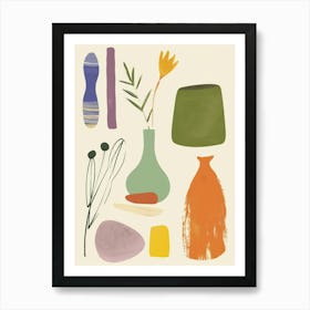 Cute Objects Abstract Illustration 9 Art Print