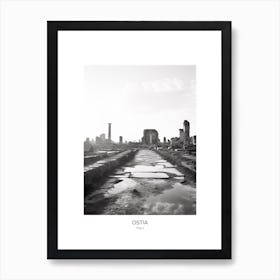 Poster Of Ostia, Italy, Black And White Photo 1 Art Print