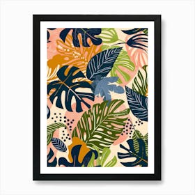 Tropical Leaves Seamless Pattern 3 Affiche