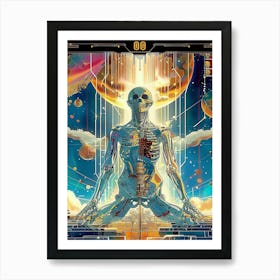Skeleton In Space 1 Art Print