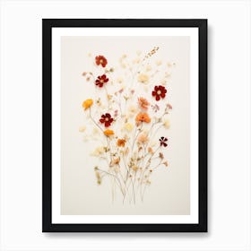 Pressed Flower Botanical Art Wildflowers 5 Art Print