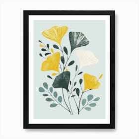 Ginkgo Tree Flat Illustration 8 Art Print