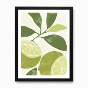 Limes Close Up Illustration 6 Art Print