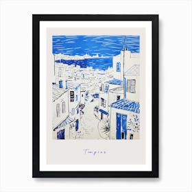 Tangier Morocco 2 Mediterranean Blue Drawing Poster Art Print