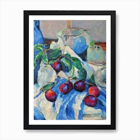 Plum 2 Classic Fruit Art Print