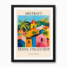 Abstract Travel Collection Poster Granada Nicaragua 1 Art Print