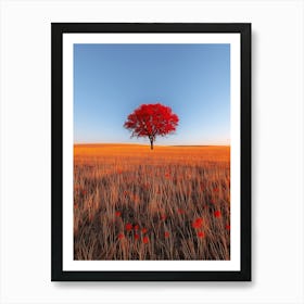 Lone Tree In A Field 2 Art Print