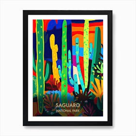 Saguaro National Park Travel Poster Matisse Style 4 Art Print