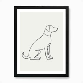 Dog Sitting On A White Background Art Print