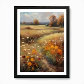 Vintage Oil Painting, Farmhouse Wall Decorations, Vintage Landscape, Vintage Landscape Oil Painting.17 Art Print