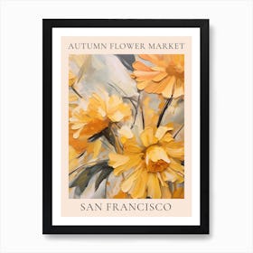 Autumn Flower Market Poster San Francisco Art Print