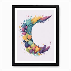 Colorful Letter C Illustration 2 Art Print