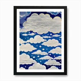 Abstract Cloud Drawing Modernist Sky Reproduction Painting Aesthetic Minimalist Art Art Print