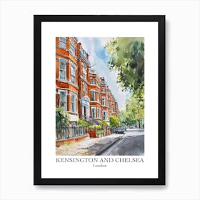 Kensington And Chelsea London Borough   Street Watercolour 3 Poster Art Print