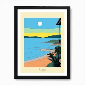 Poster Of Minimal Design Style Of Malibu California, Usa 3 Art Print