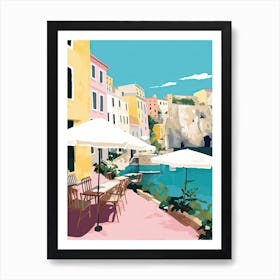 Capri, Italy, Flat Pastels Tones Illustration 4 Art Print