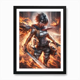 Mikasa Ackerman Attack On Titan 3 Art Print