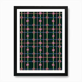 Checkered Floral Art Print