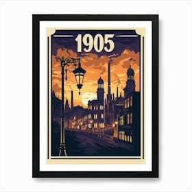 Aihrgdesign A Nostalgic Poster Of A 1905 City Skyline At Dusk 579b7064 889a 4039 A0f2 6a74205836dc 2 Art Print