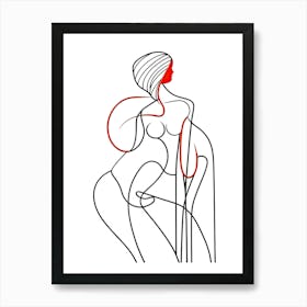 Line Art Woman Body 7 Art Print